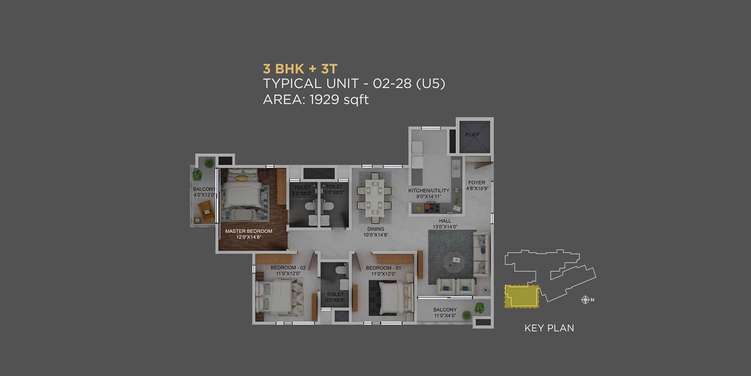 columbia aaltius apartment 3bhk 1929sqft 1