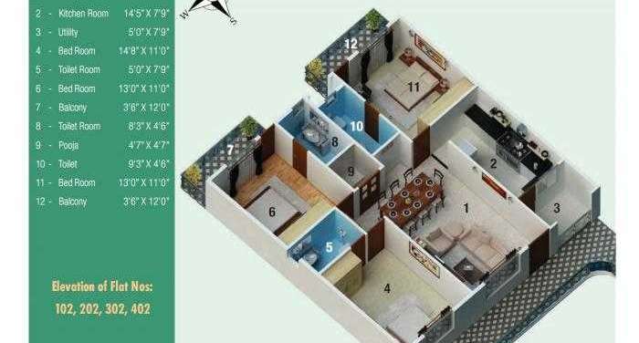 comfort flora apartment 3 bhk 1510sqft 20222821182840