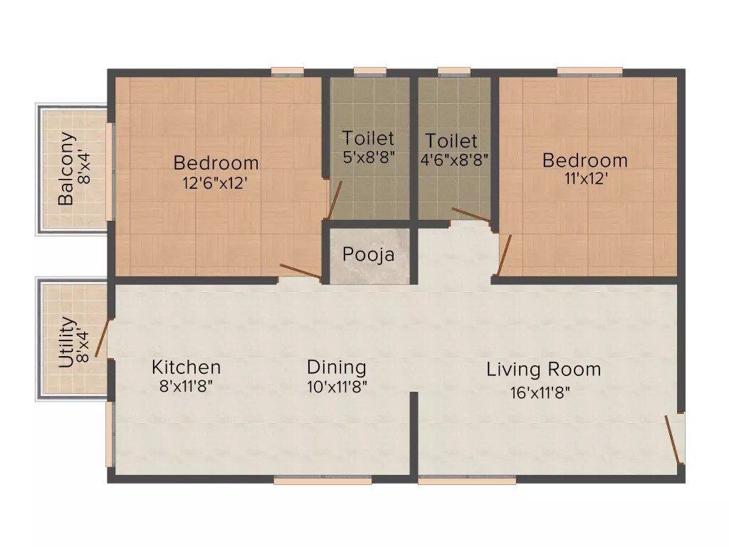 2 BHK 1135 Sq. Ft. Apartment