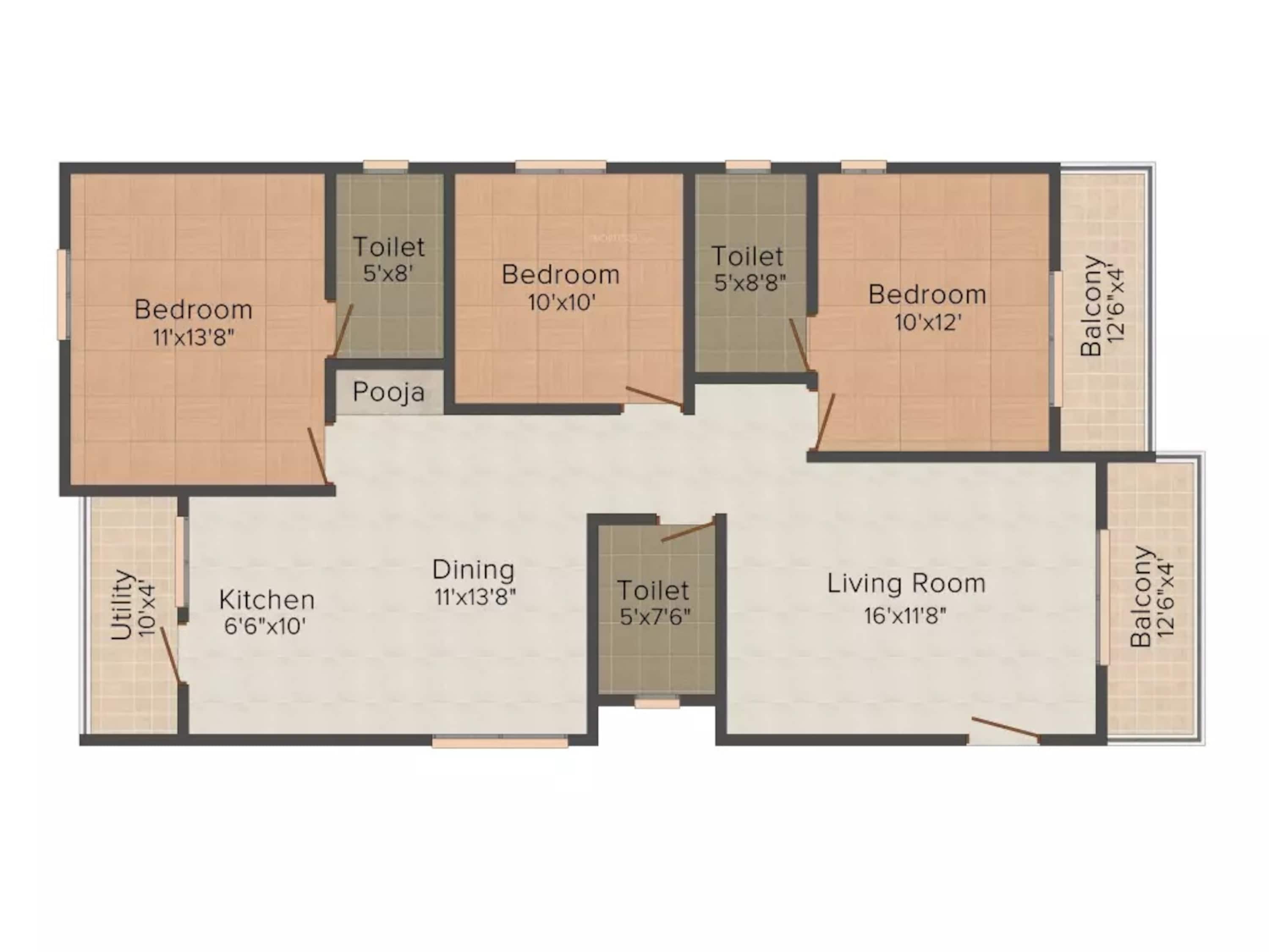 commanders galaxy apartment 3bhk 1440sqft51