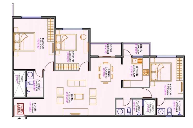 3 BHK 1585 Sq. Ft. Apartment