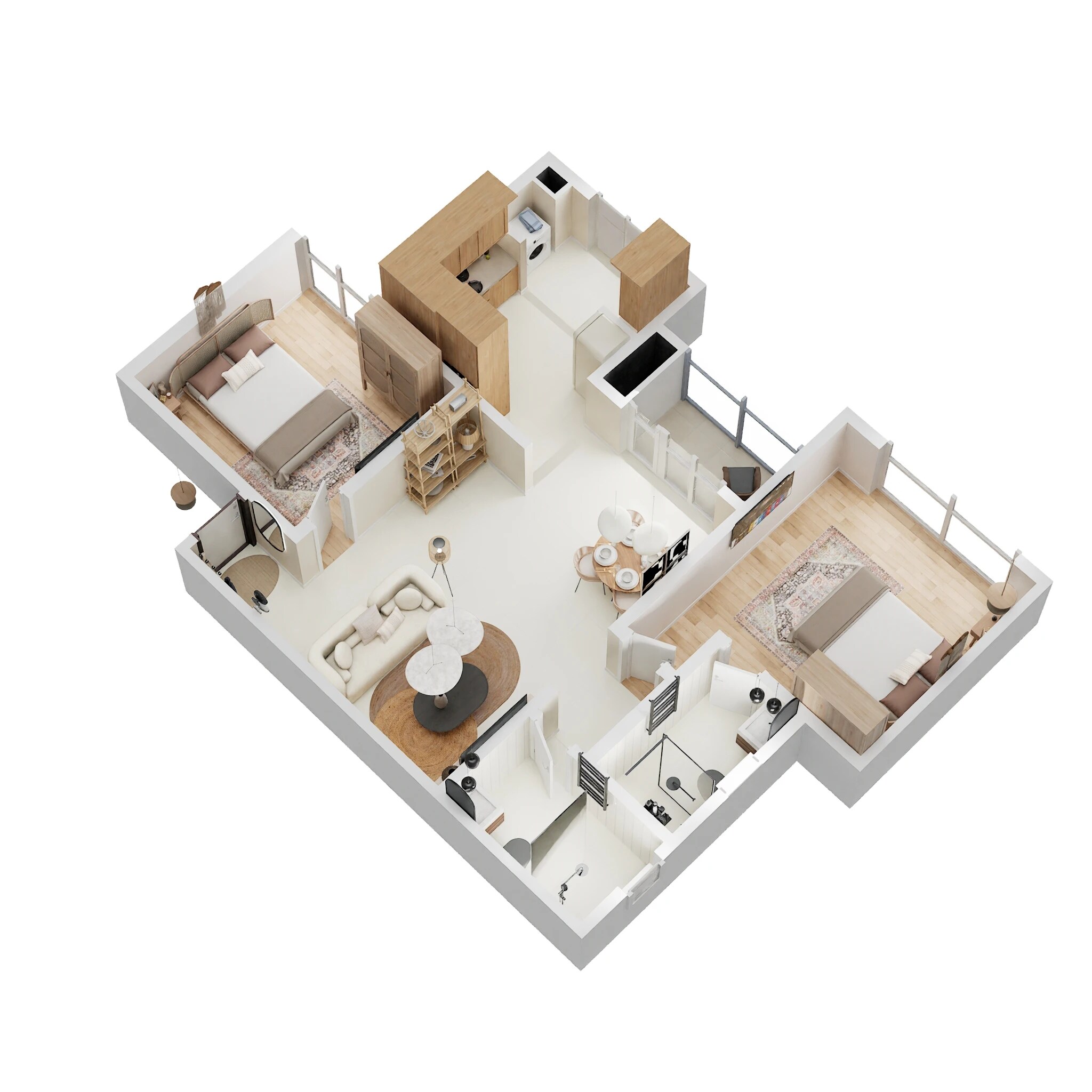 Floor plan of 2 BHK 988 Sq. Ft. Apartment in Concorde Antares, Bangalore
