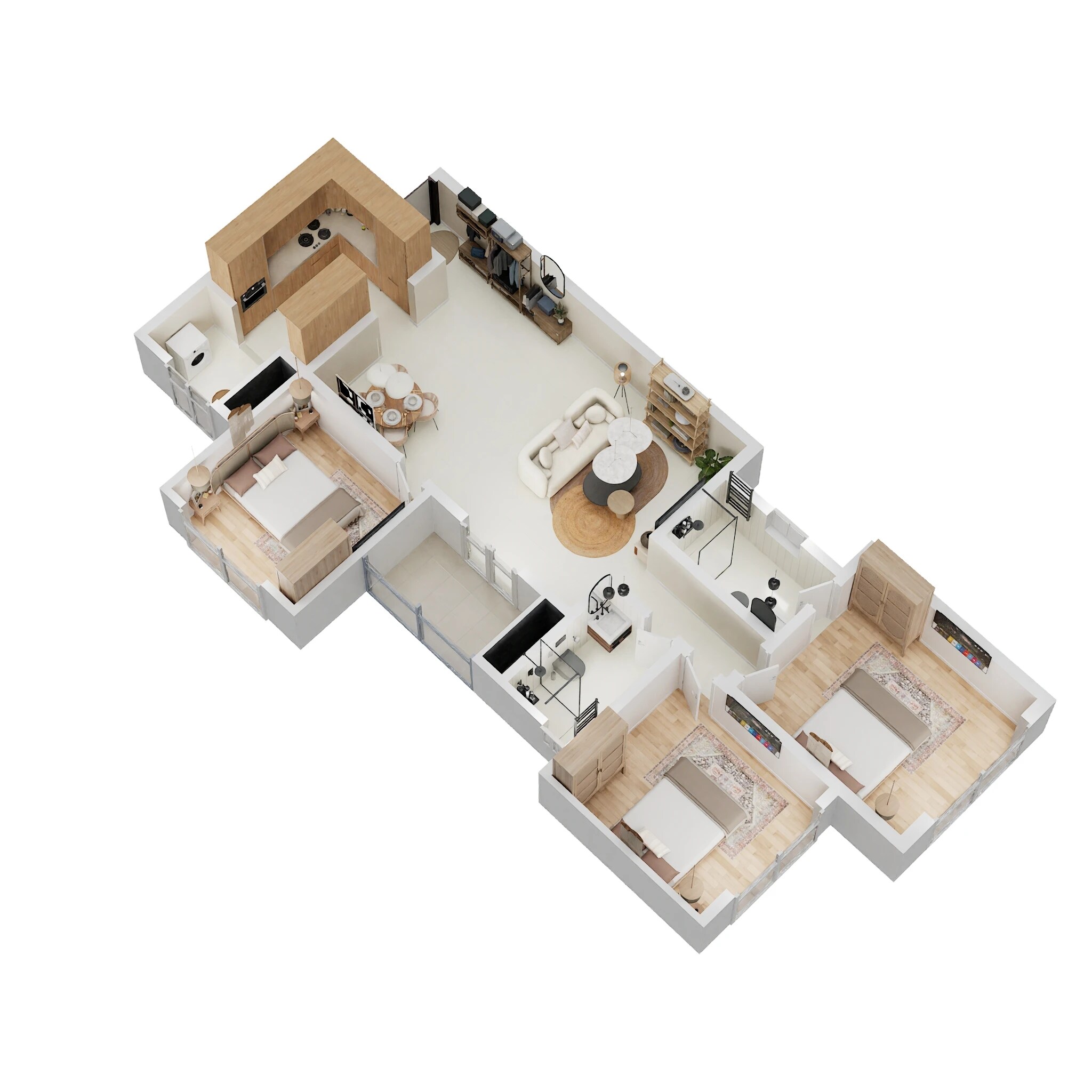 Floor plan of 3 BHK 1369 Sq. Ft. Apartment in Concorde Antares, Bangalore