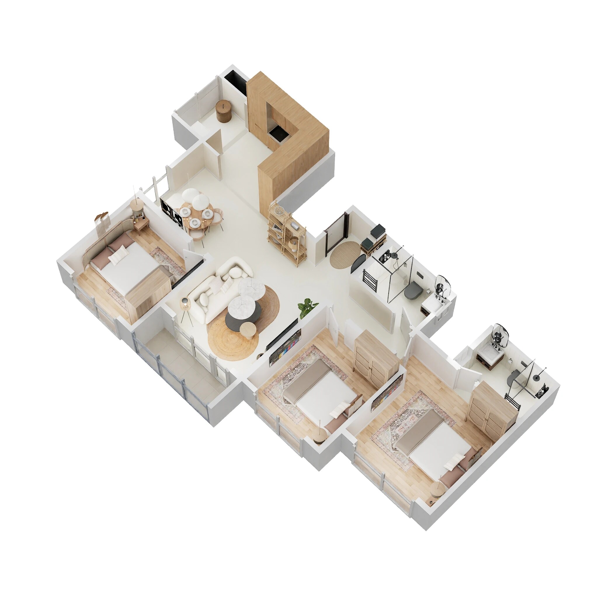 Floor plan of 3 BHK 1450 Sq. Ft. Apartment in Concorde Antares, Bangalore