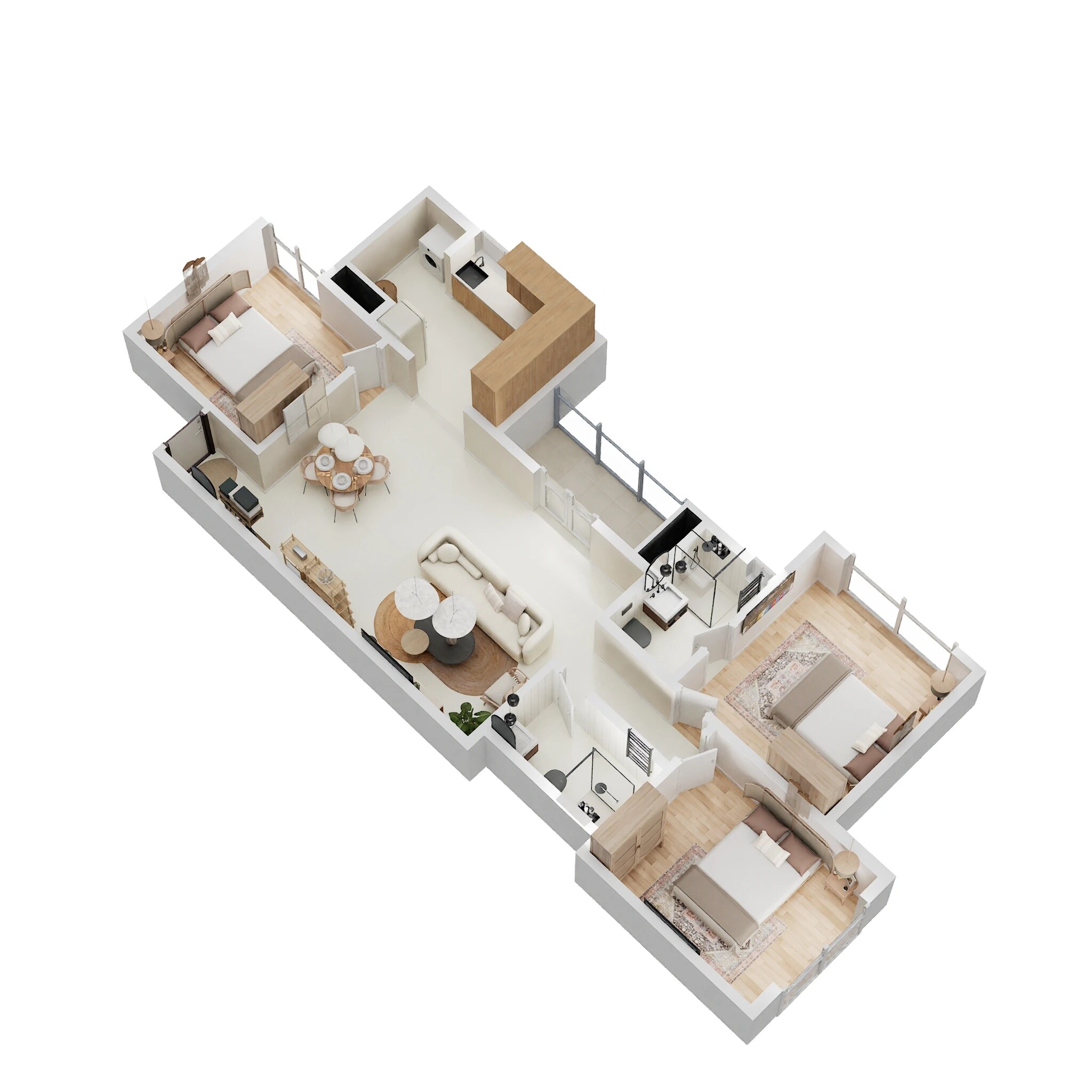 Floor plan of 3 BHK 1579 Sq. Ft. Apartment in Concorde Antares, Bangalore
