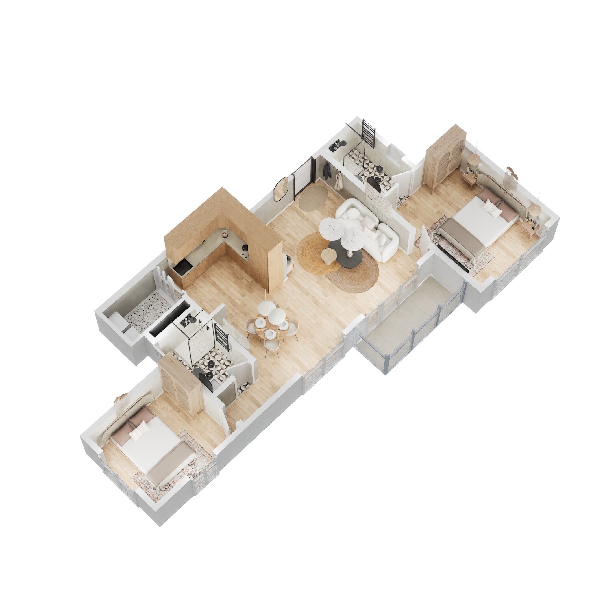 Floor plan of 2 BHK 1151 Sq. Ft. Apartment in Concorde Auriga, Bangalore