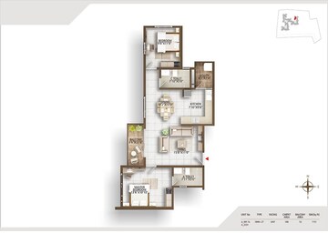 2 BHK Apartment at Concorde Auriga, Kr Puram – for Rent