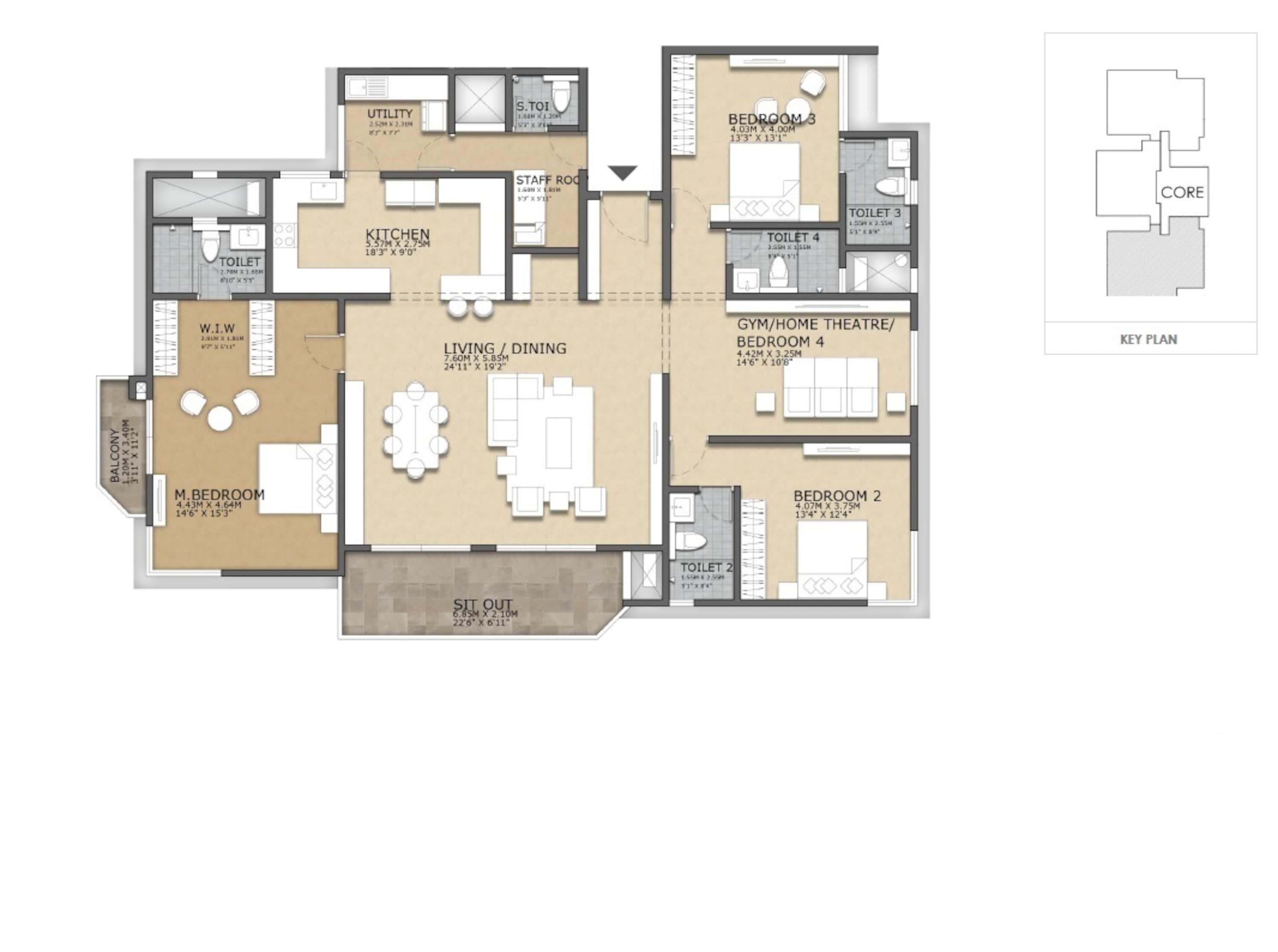 concorde crescent bay apartment 4bhk sq 3106sqft 1