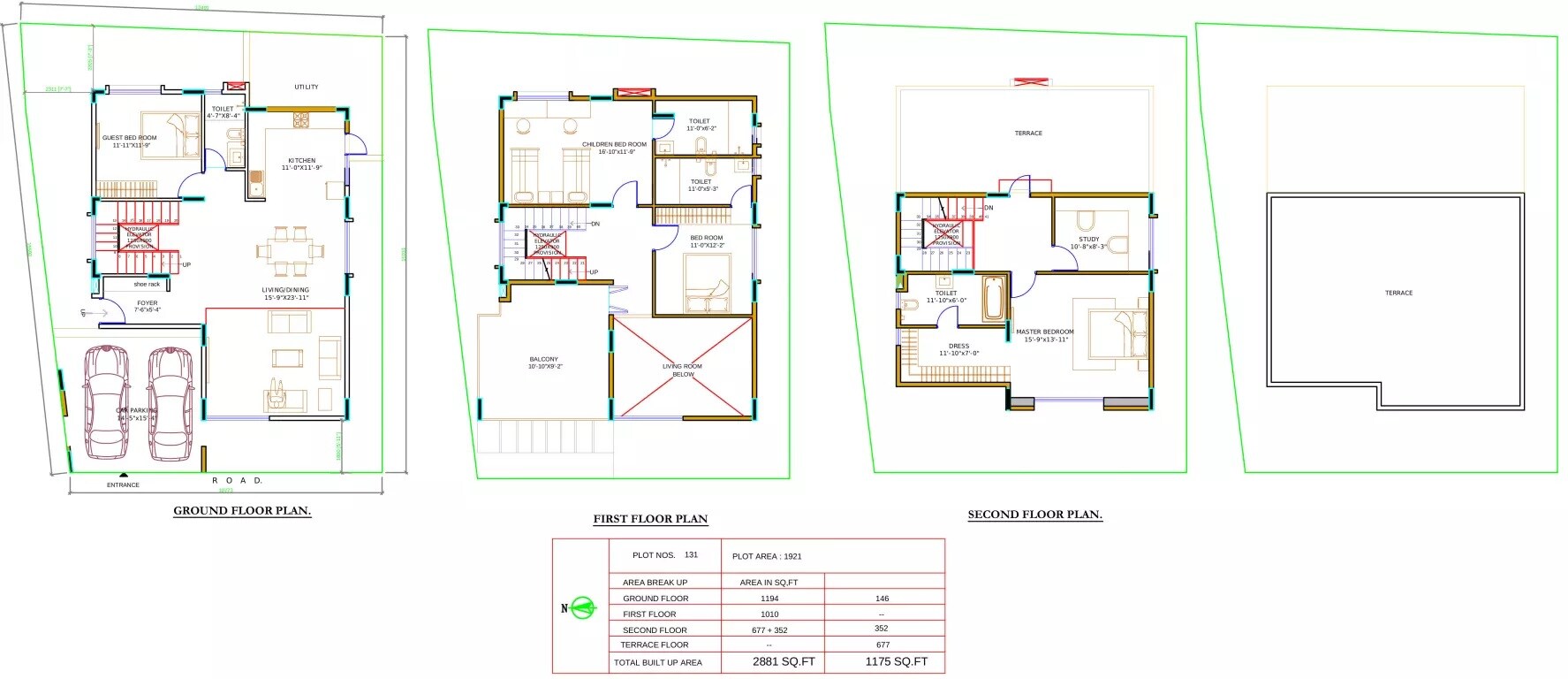 Floor plan of 4 BHK 2881 Sq. Ft. Villa in Concorde Cuppertino, Bangalore