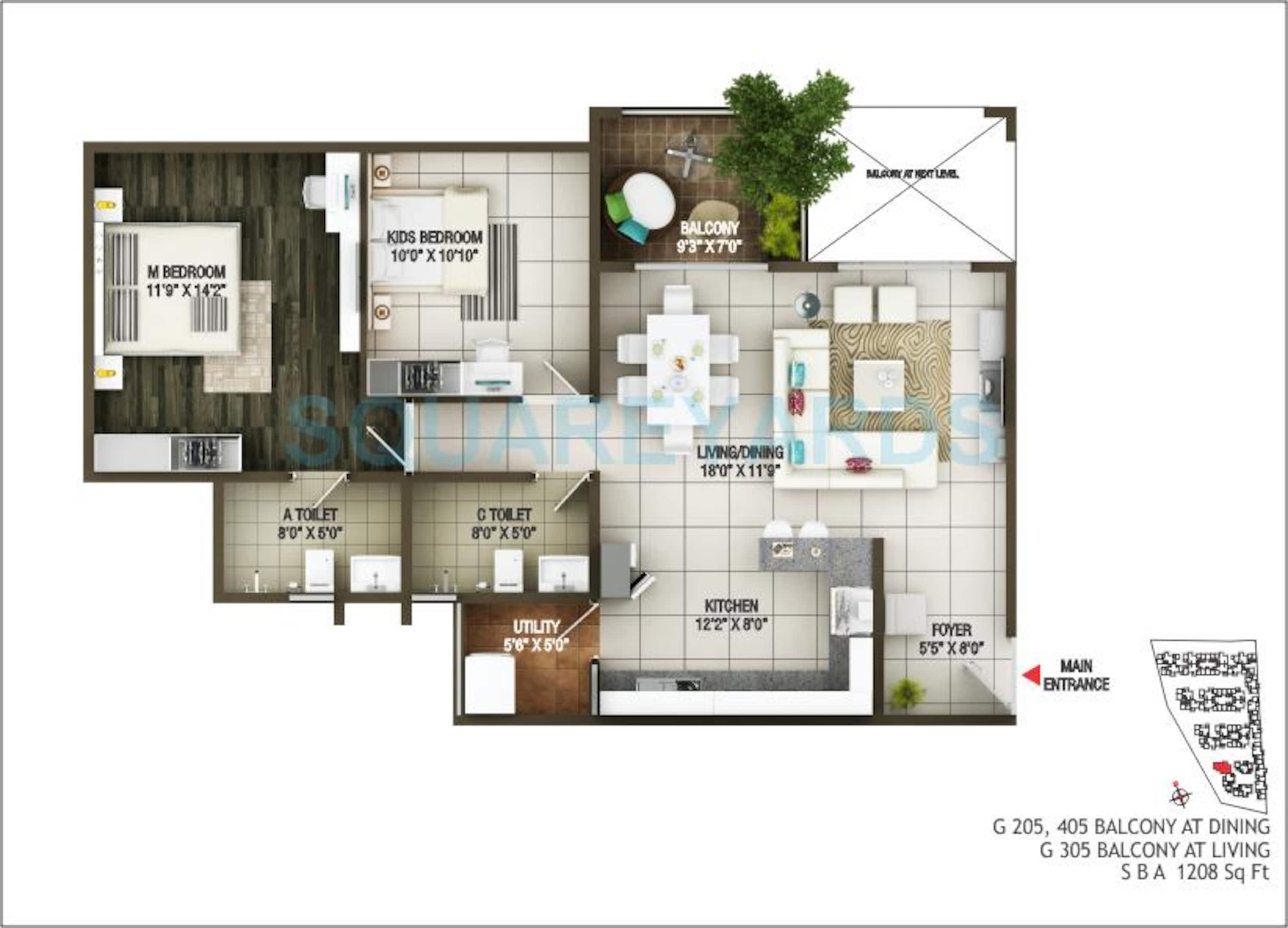 concorde epitome apartment 3bhk 1208sqft 1