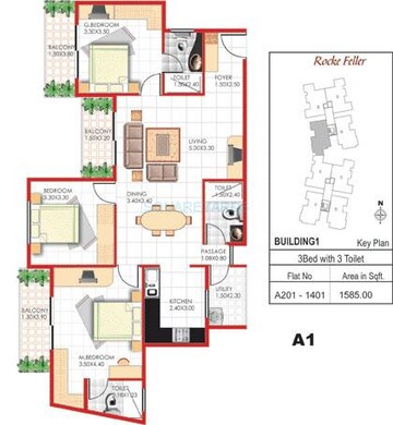  3 BHK Apartment at Concorde Manhattans, Electronic City – for Sale