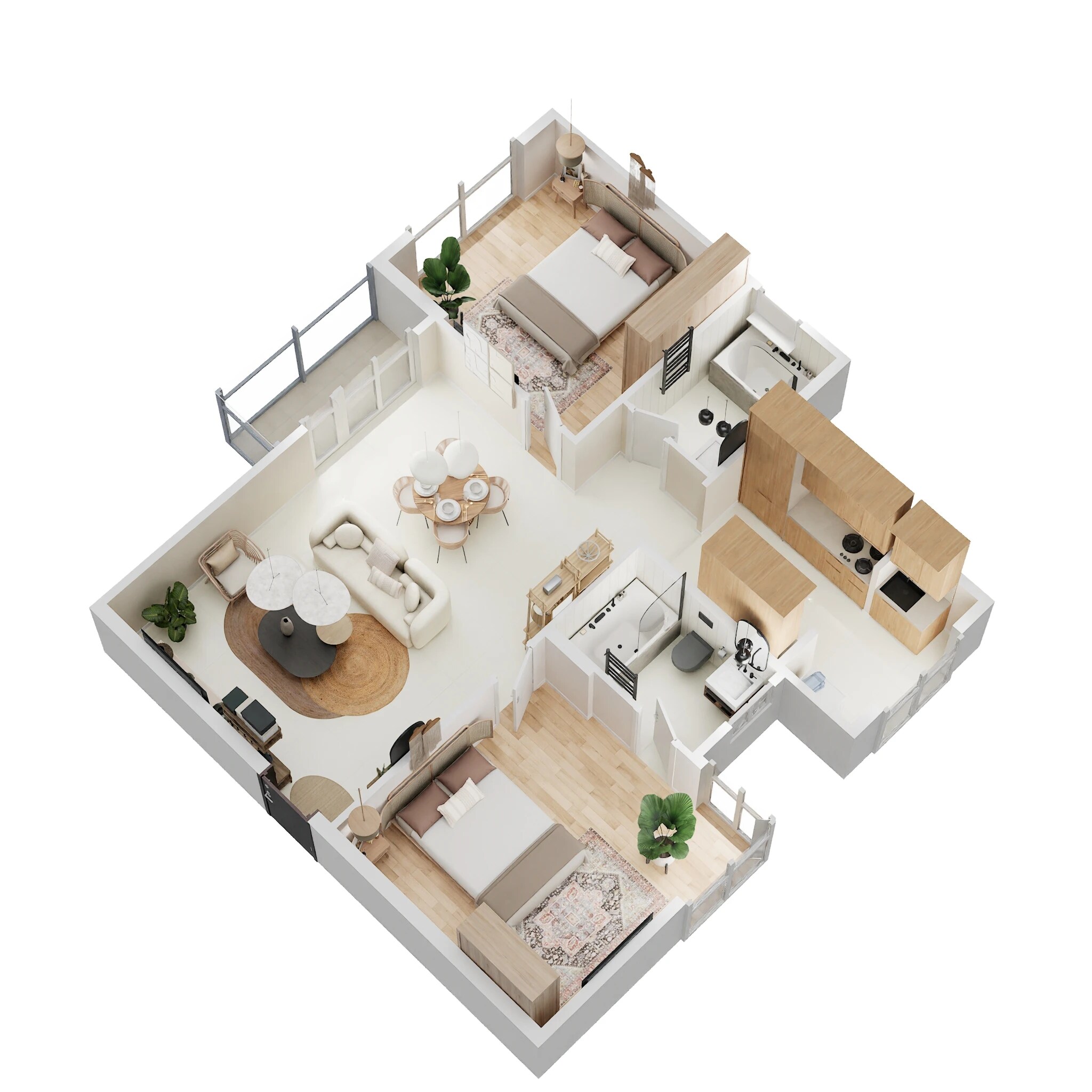 Floor plan of 2 BHK 1171 Sq. Ft. Apartment in Concorde Mayfair, Bangalore