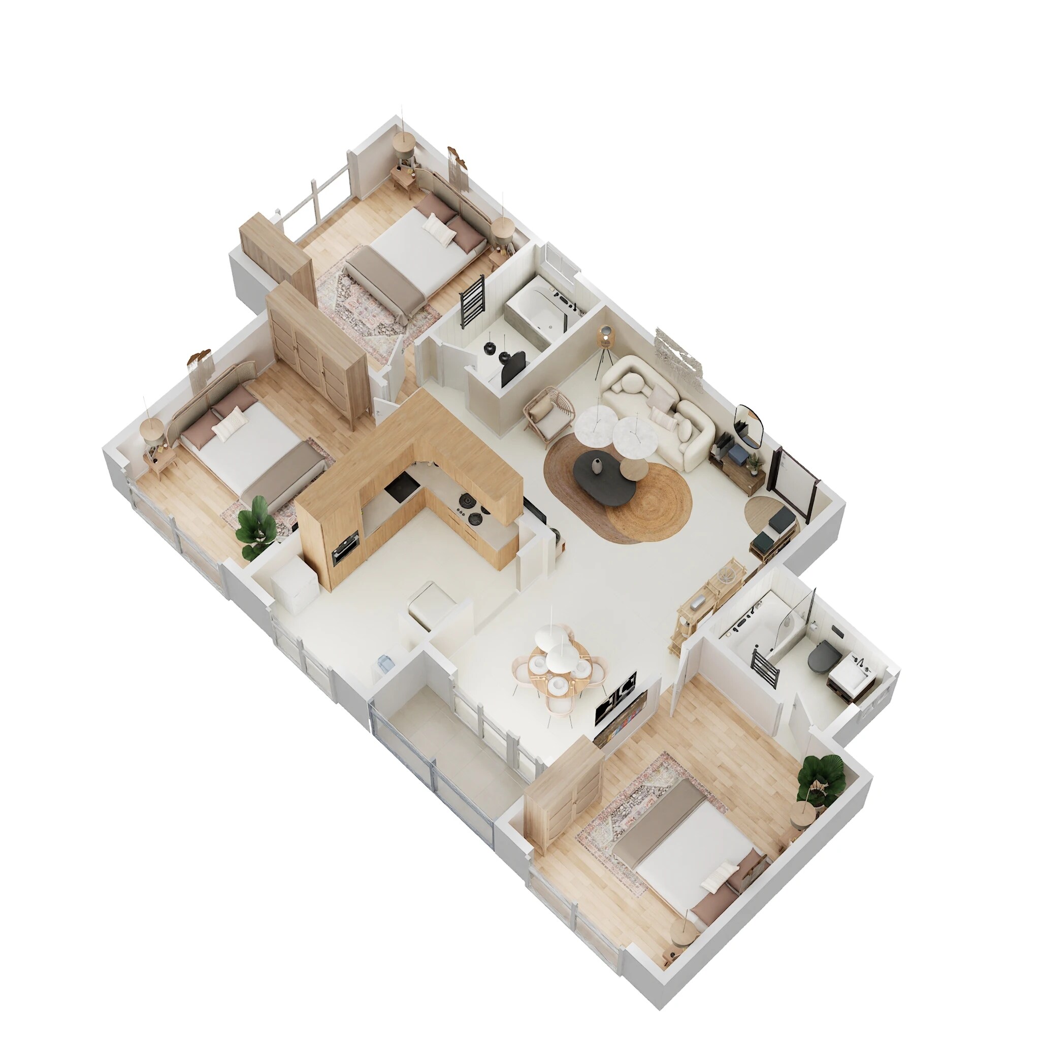 Floor plan of 3 BHK 1453 Sq. Ft. Apartment in Concorde Mayfair, Bangalore