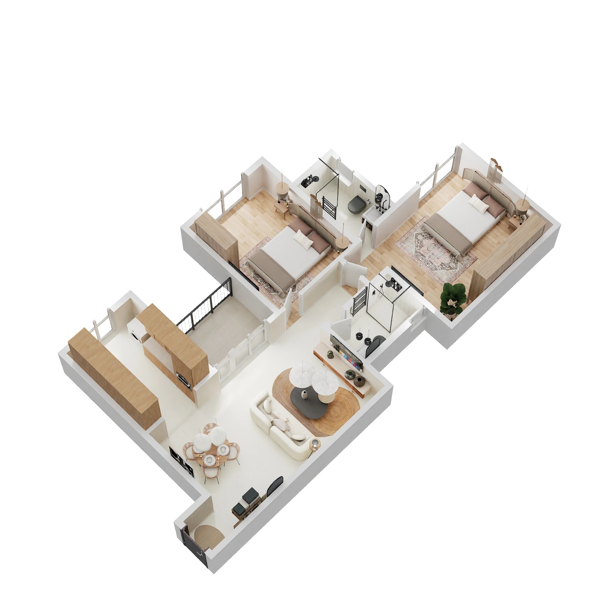 Floor plan of 2 BHK 1130 Sq. Ft. Apartment in Concorde Neo, Bangalore