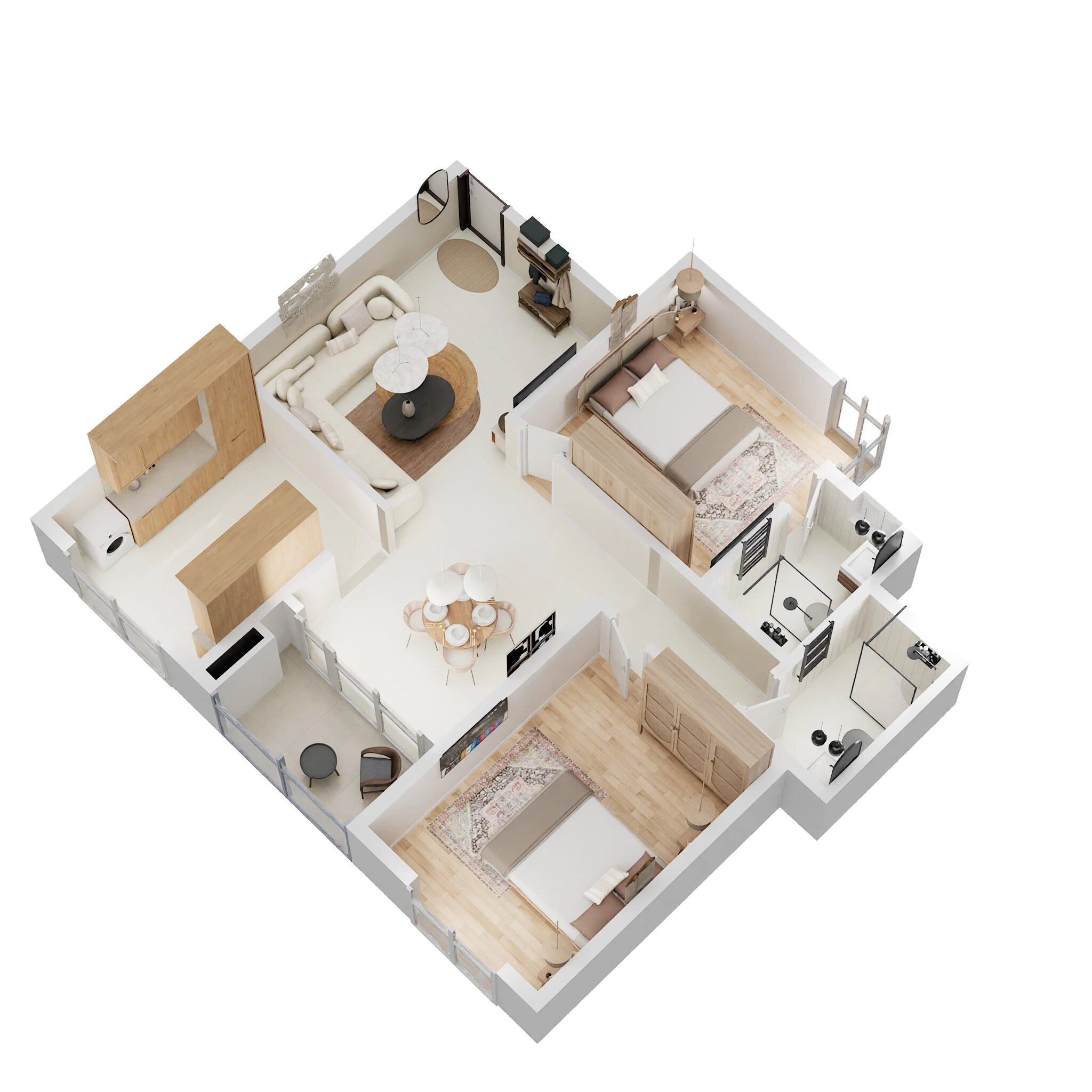 Floor plan of 2 BHK 1241 Sq. Ft. Apartment in Concorde Neo, Bangalore