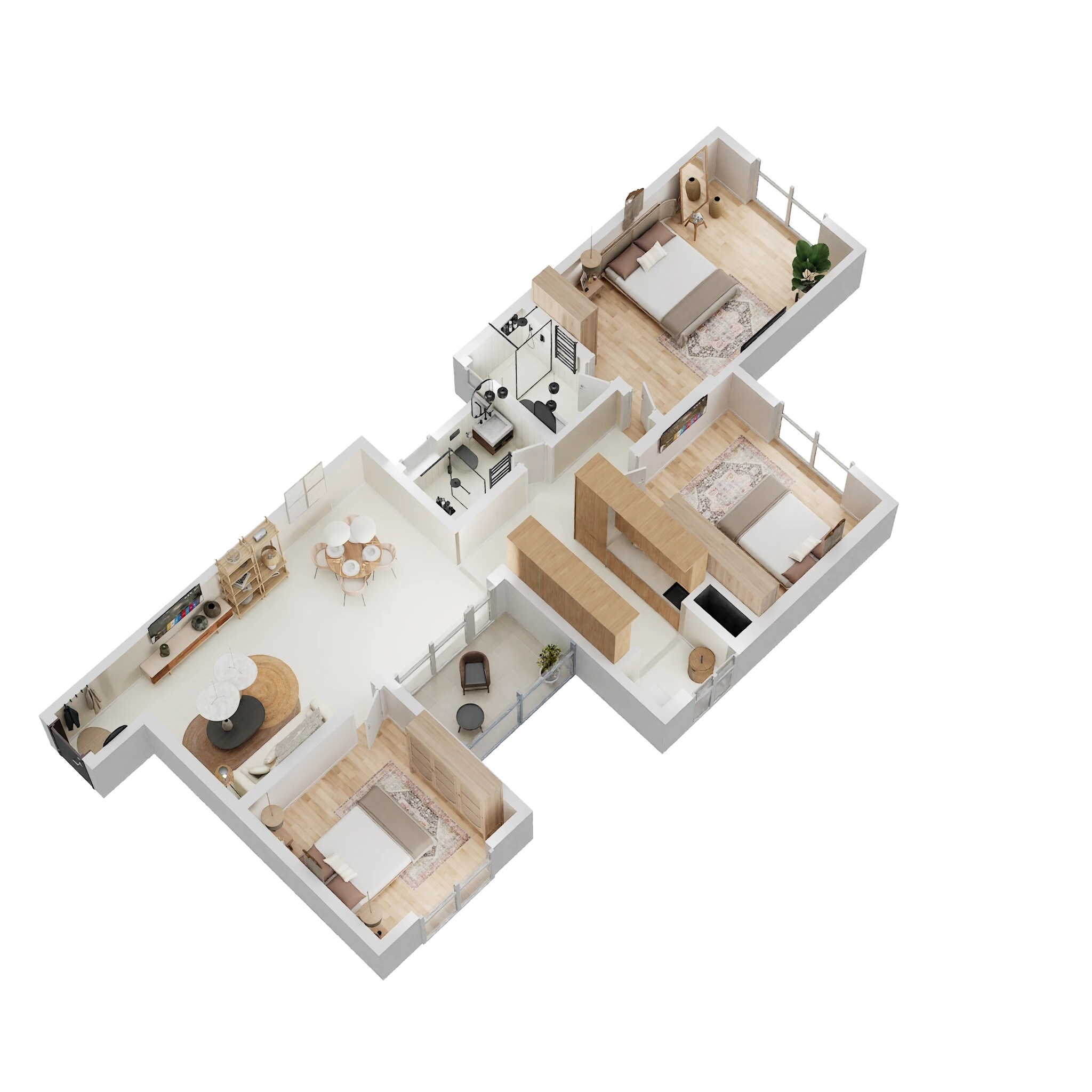 Floor plan of 3 BHK 1482 Sq. Ft. Apartment in Concorde Neo, Bangalore