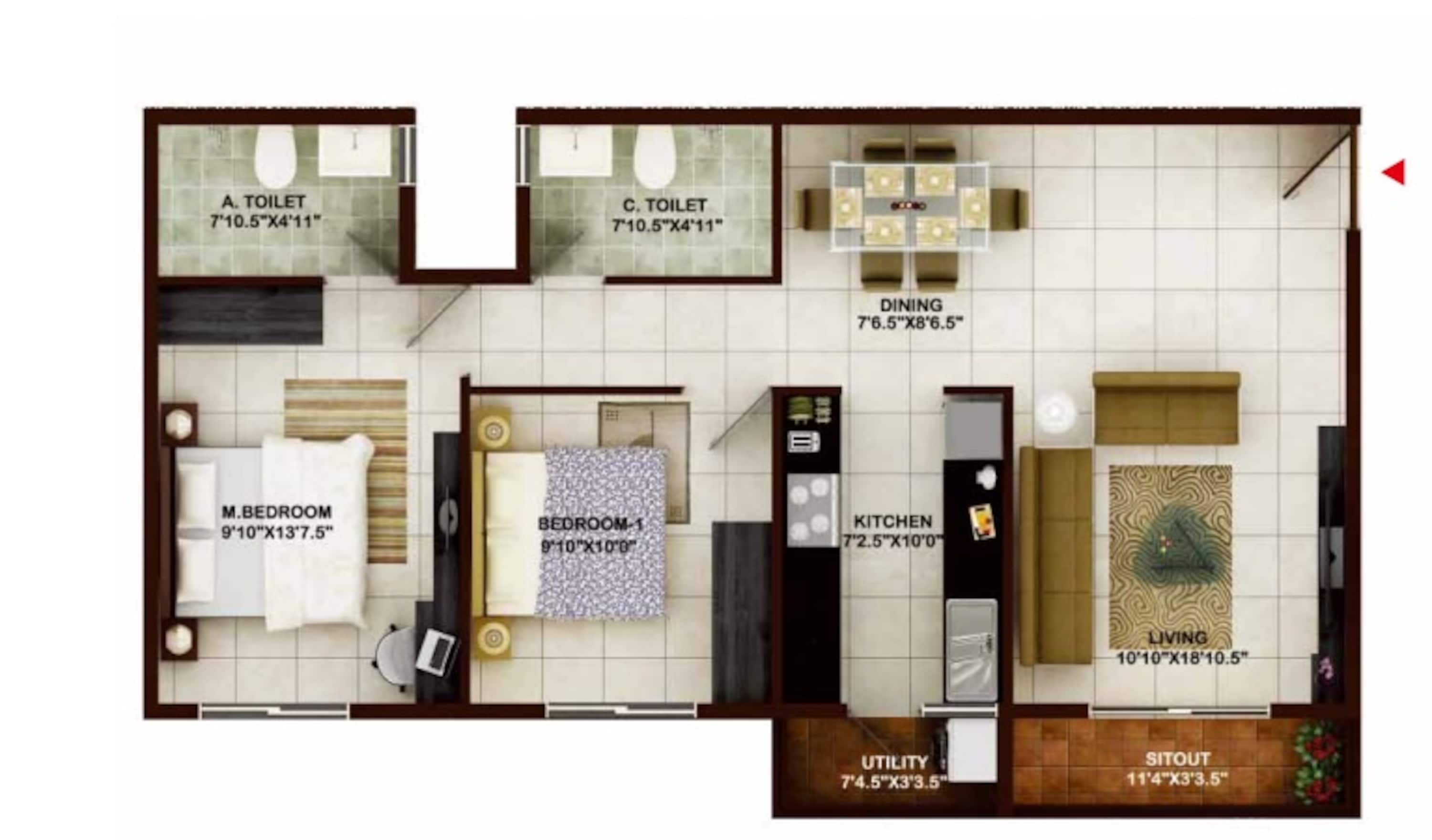 concorde tech turf apartment 2 bhk 1060sqft 20212808122855