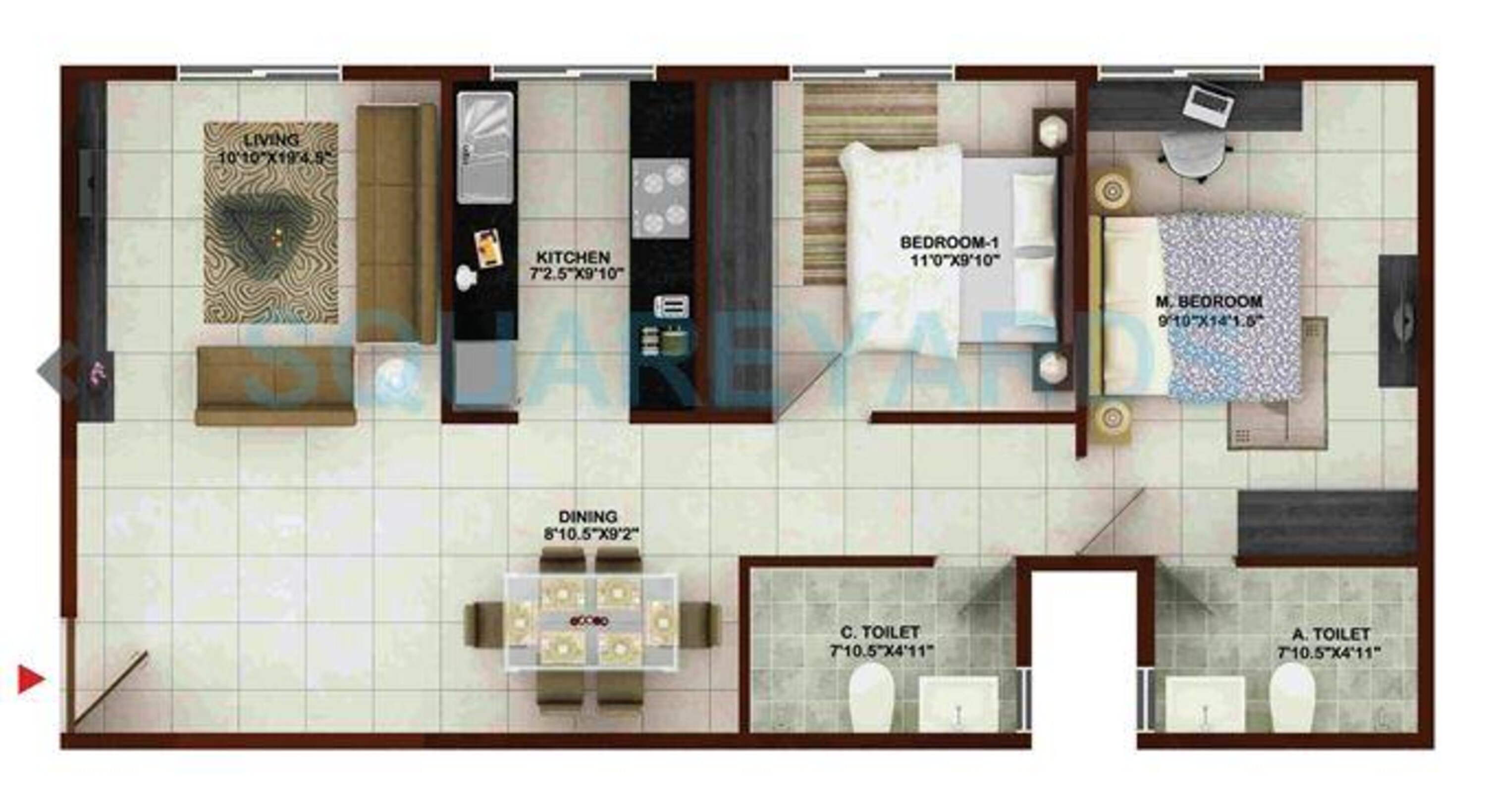 concorde tech turf apartment 2bhk 1136sqft1