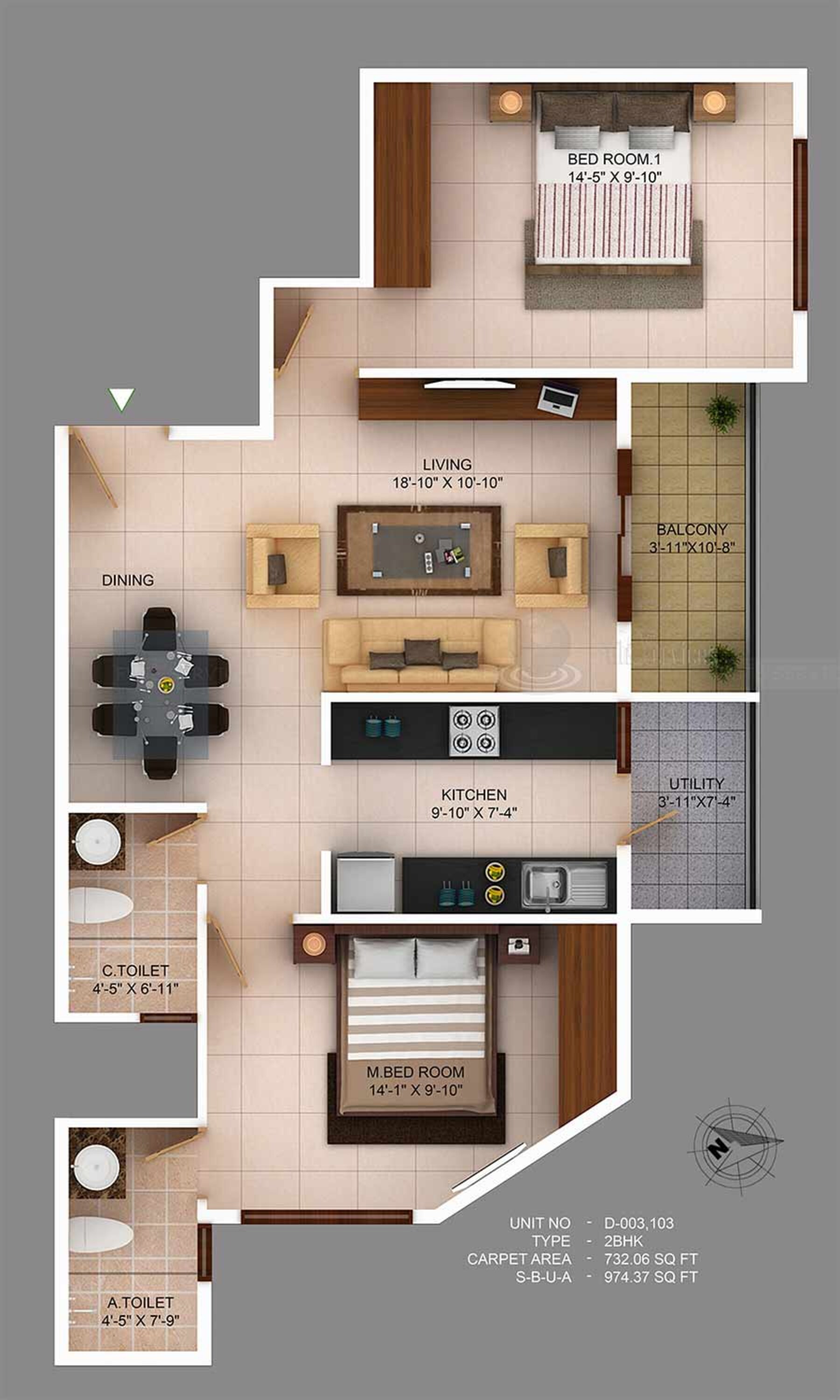 concorde wind rush apartment 2bhk 974sqft1