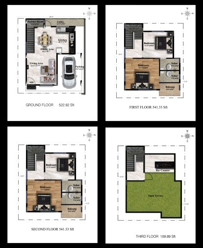 3 BHK 1715 Sq. Ft. Villa