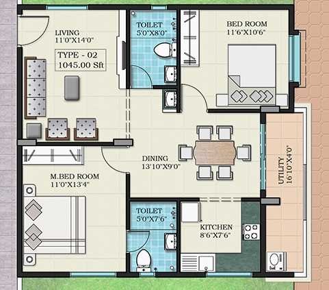 Creative Srivaru Sree Palace 2 BHK Layout