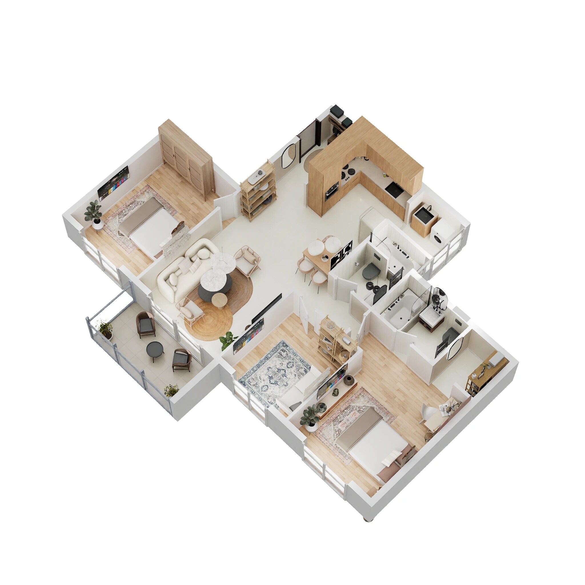 Floor plan of 2 BHK 1368 Sq. Ft. Apartment in Cynosure Sunny Groves, Bangalore