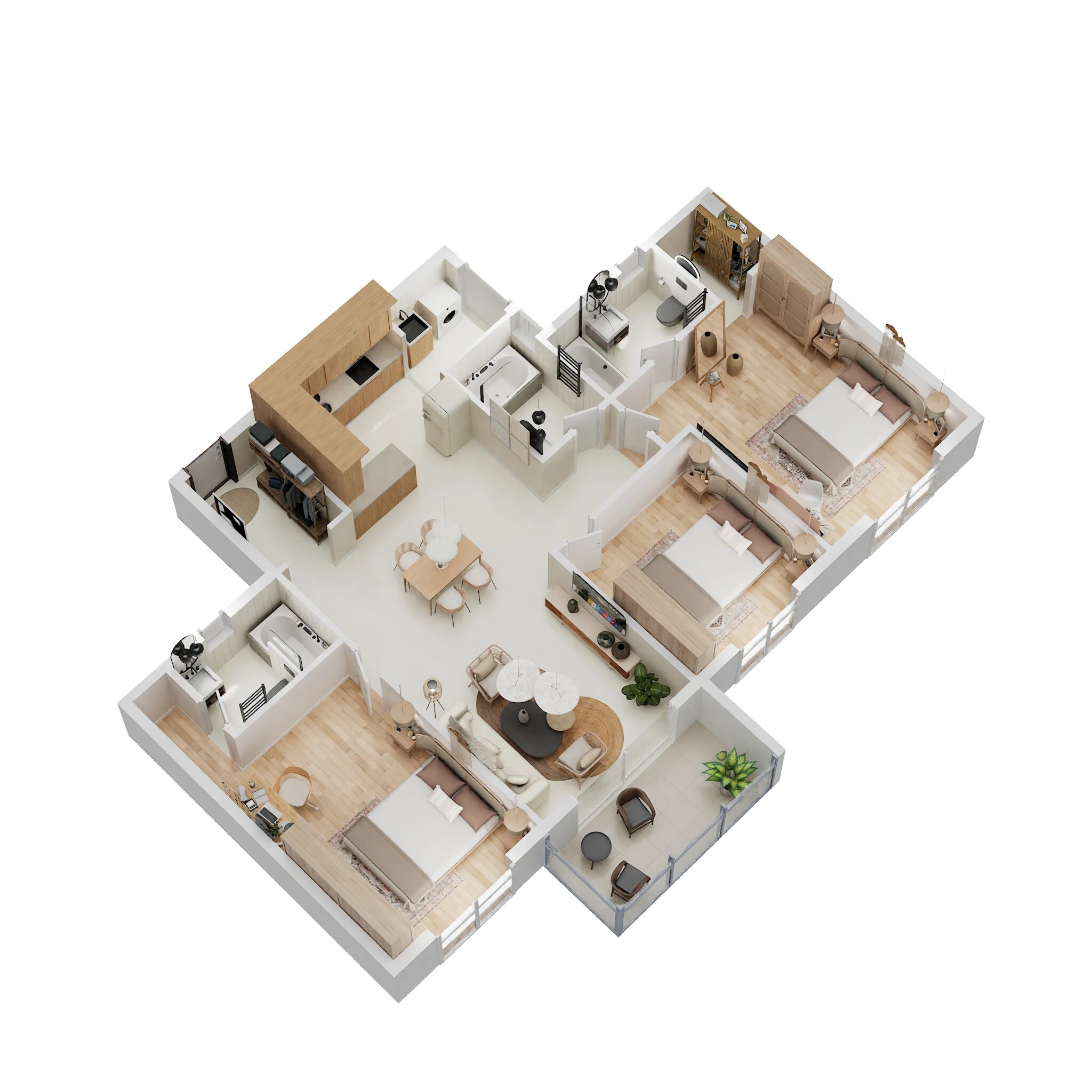 Floor plan of 3 BHK 1692 Sq. Ft. Apartment in Cynosure Sunny Groves, Bangalore