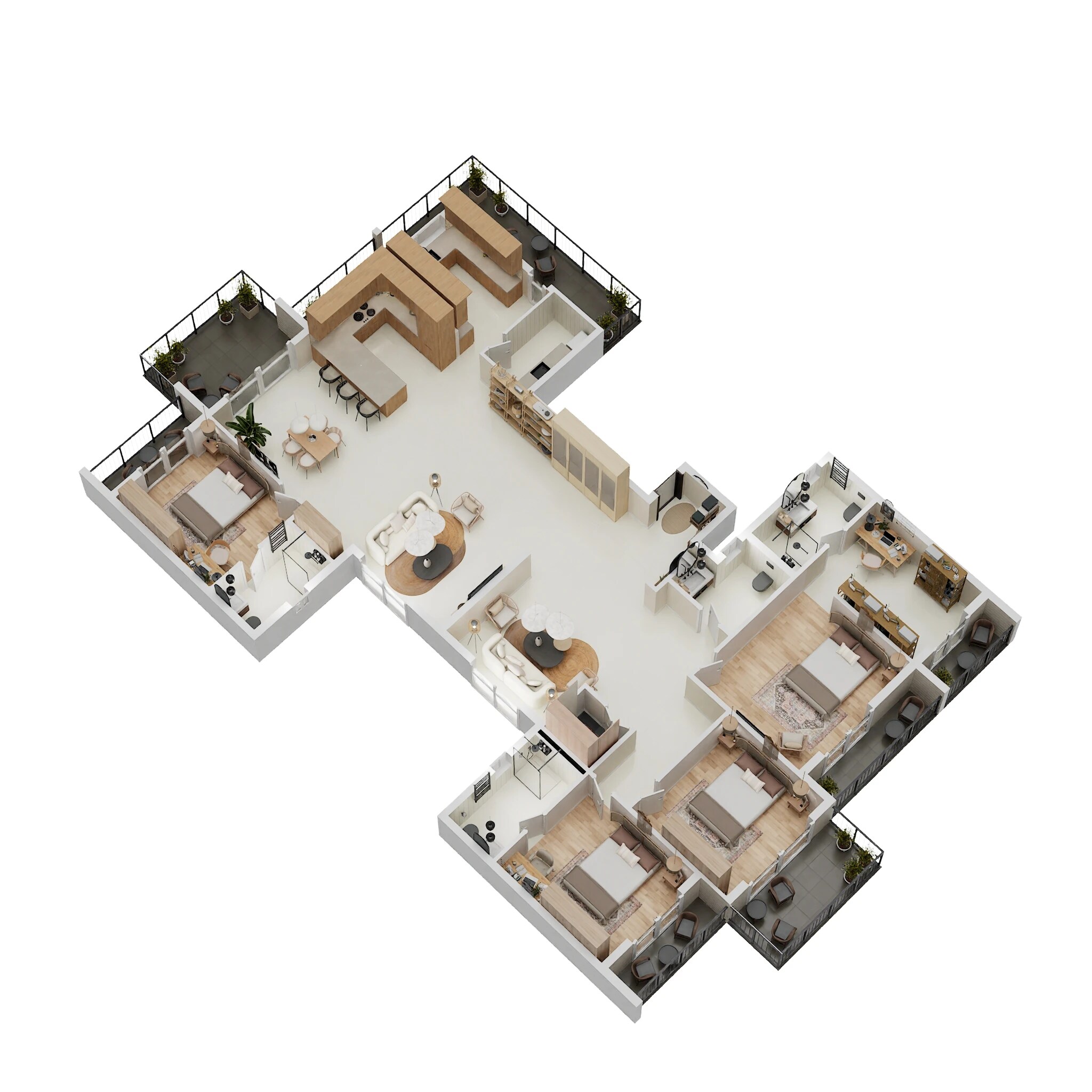 Floor plan of 4 BHK 3355 Sq. Ft. Apartment in Cynosure Sunny Groves, Bangalore