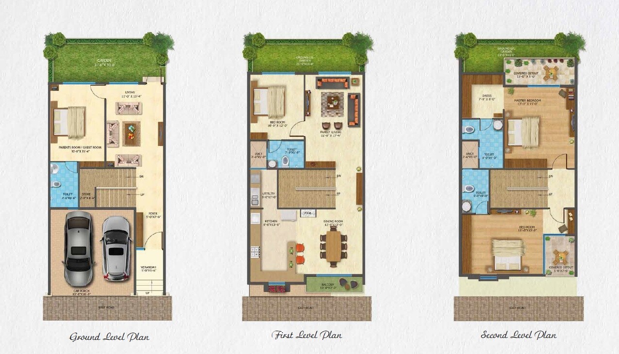 Floor plan of 4 BHK 2642 Sq. Ft. Villa in Daiwik Sparsh, Bangalore