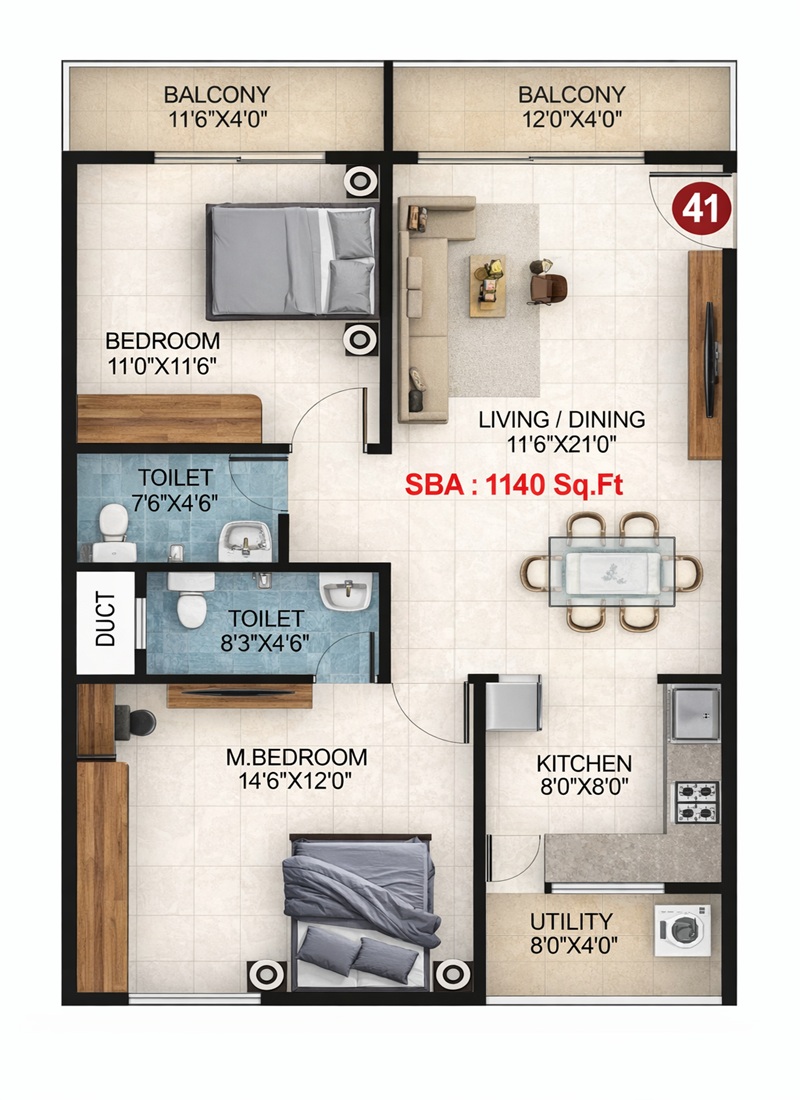 dc capitol apartment 2 bhk 1140sqft 20264523144552