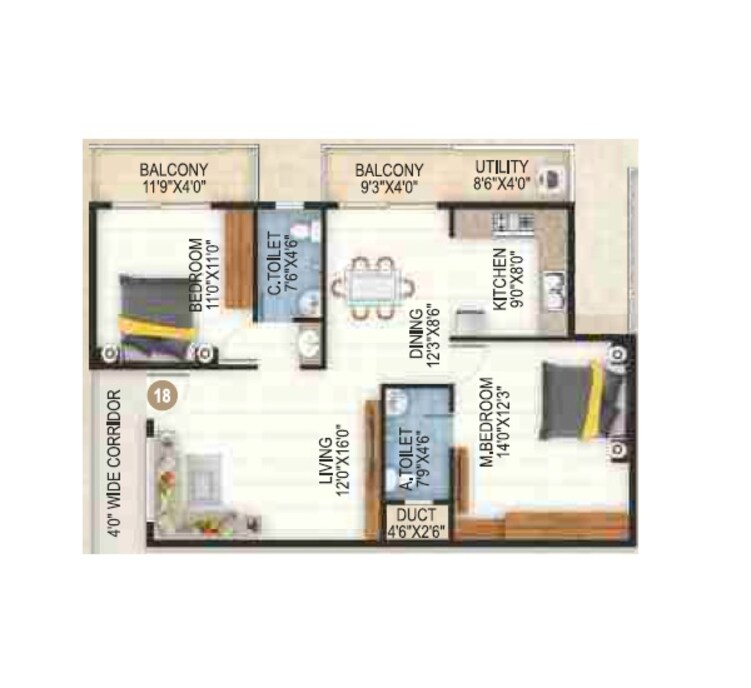 dc capitol apartment 2 bhk 1160sqft 20244707164749