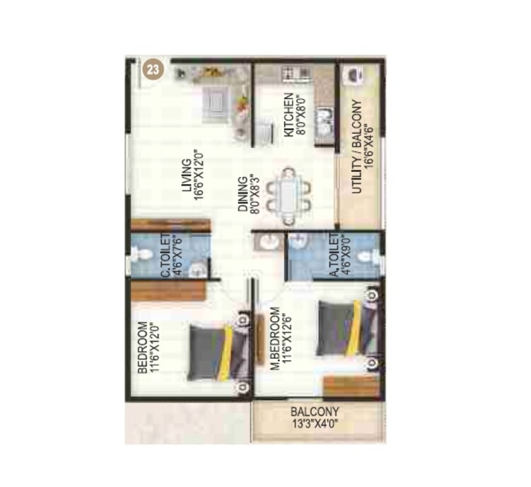 dc capitol apartment 2 bhk 1315sqft 20244807164804
