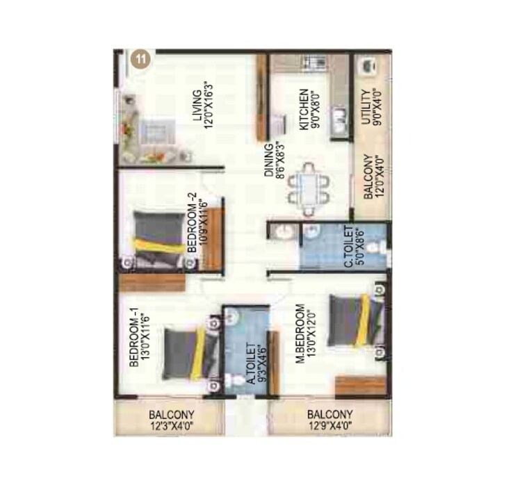 dc capitol apartment 3 bhk 1515sqft 20244807164811