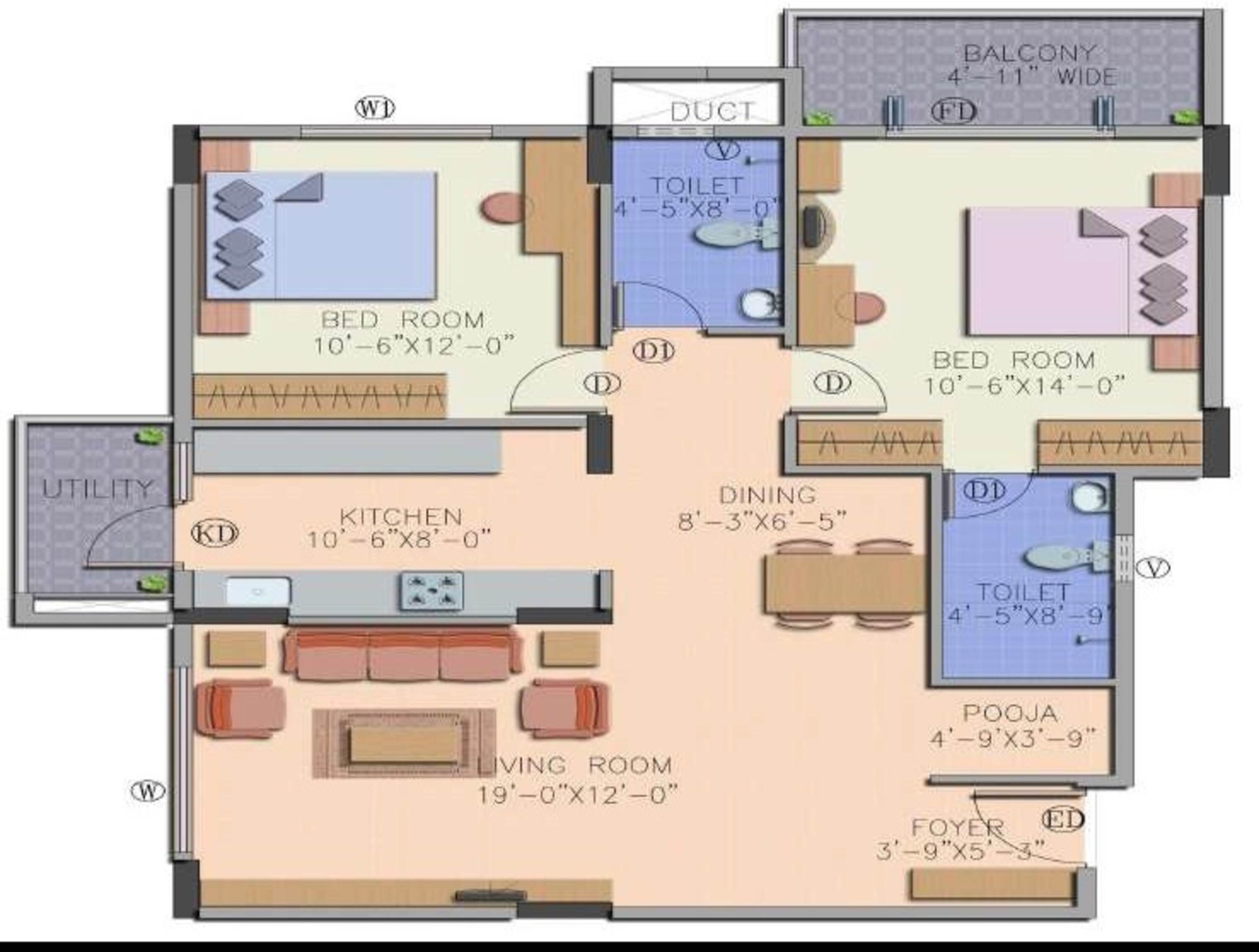 definer kingdom apartment 2bhk 1185sqft111