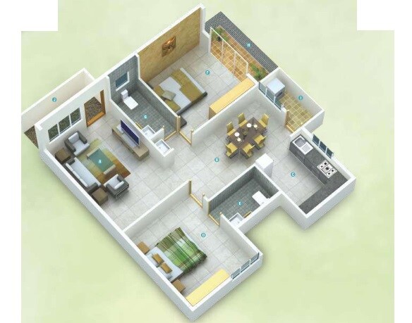 2 BHK 1135 Sq. Ft. Apartment
