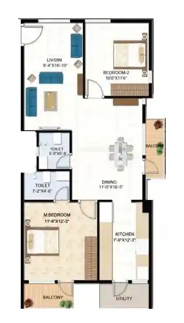 Dhatri Ultima 2 BHK Layout