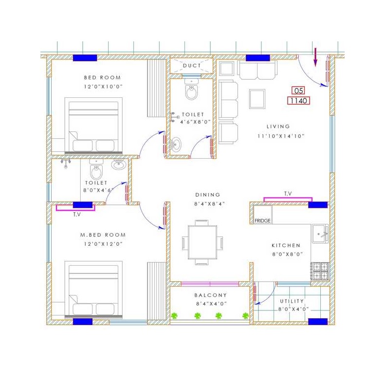 2 BHK 1140 Sq. Ft. Apartment in Dhiraan Galaxy