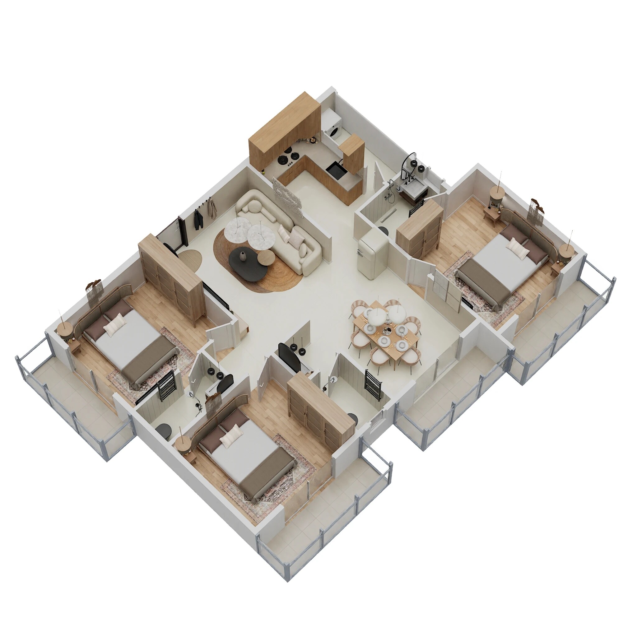 Floor plan of 3 BHK 1526 Sq. Ft. Apartment in Dhiraan Lotus, Bangalore