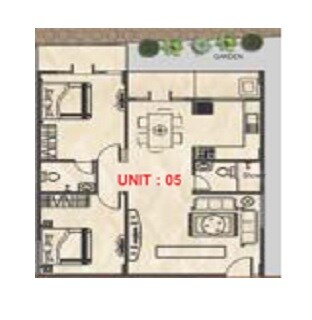 Floor plan of 2 BHK 1100 Sq. Ft. Apartment in Dhruva Bliss, Bangalore