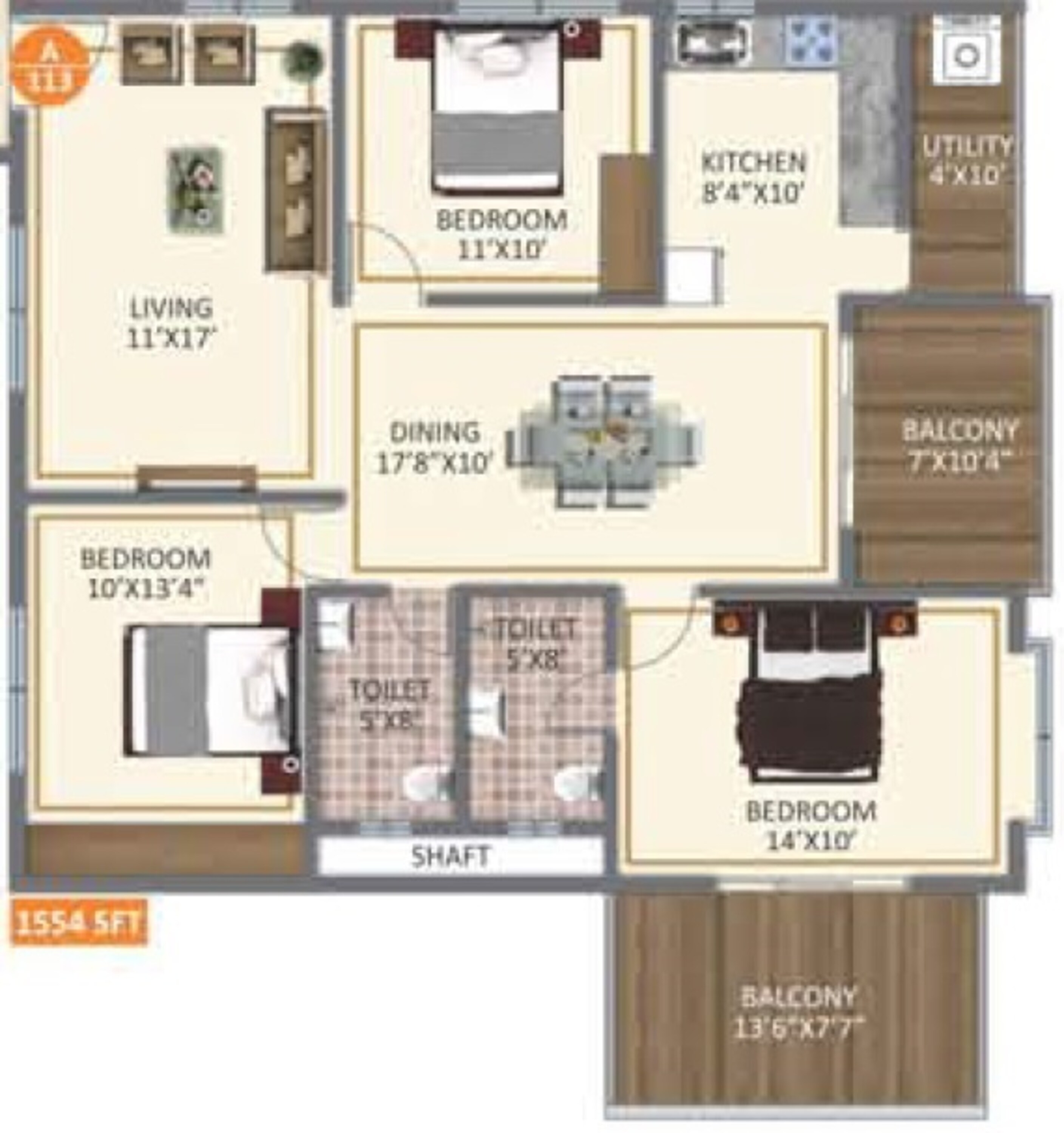 disha central park apartment 3 bhk 1554sqft 20222020172015