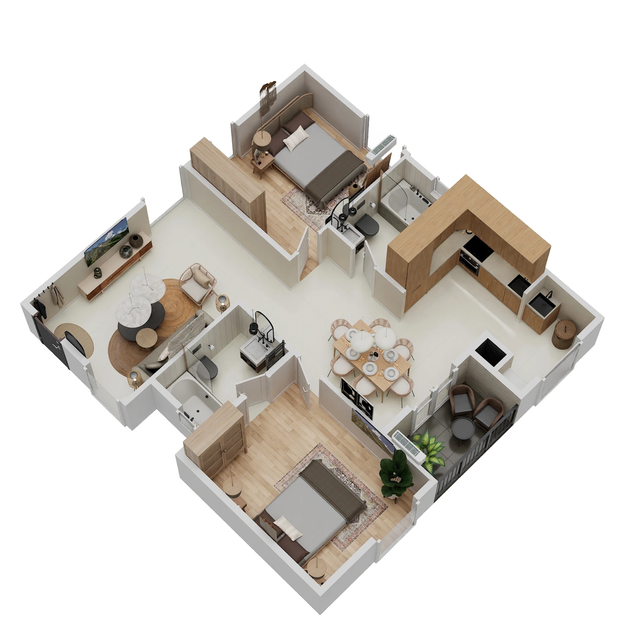 Floor plan of 2 BHK 1110 Sq. Ft. Apartment in Disha Harmony Gardens, Bangalore