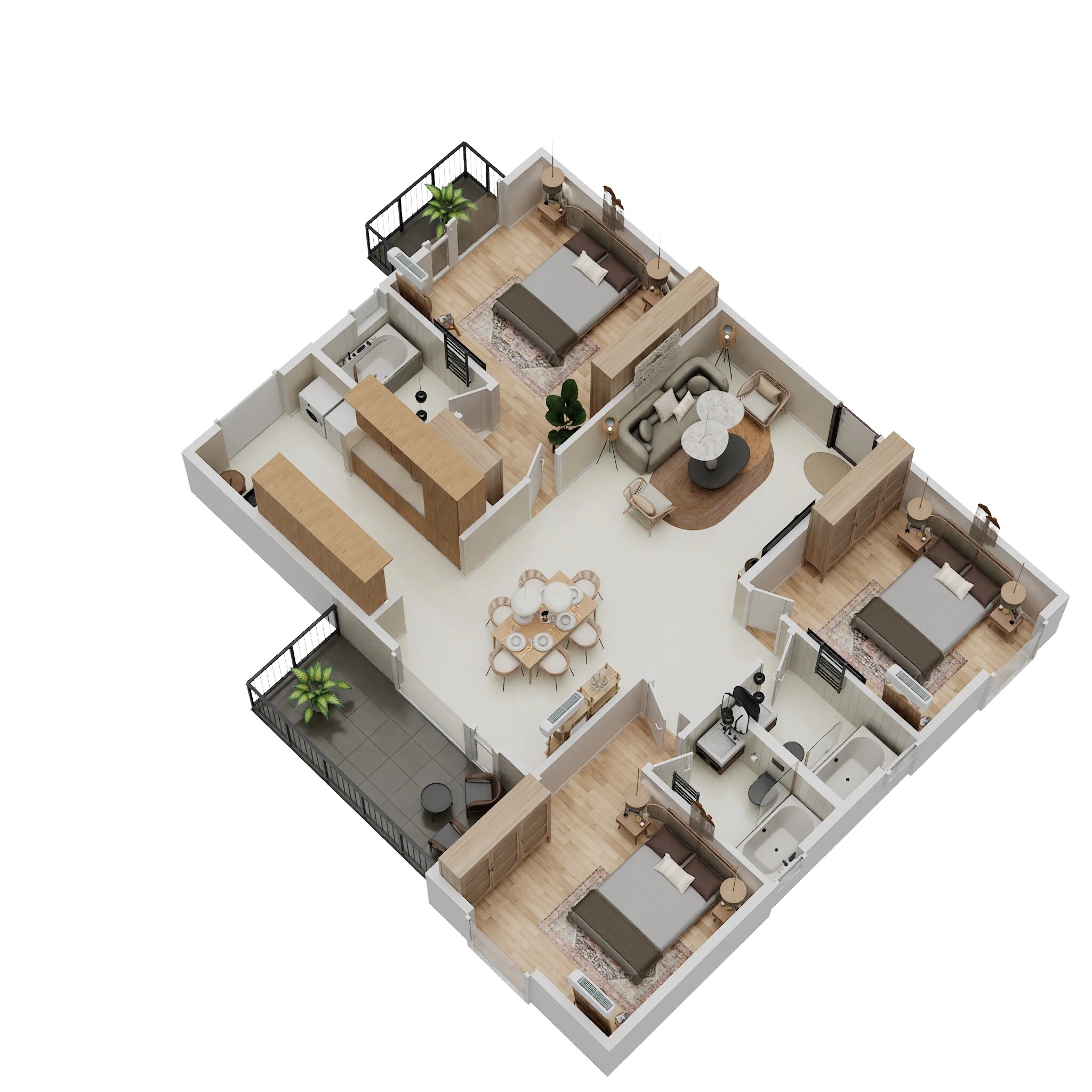 Floor plan of 3 BHK 1705 Sq. Ft. Apartment in Disha Harmony Gardens, Bangalore