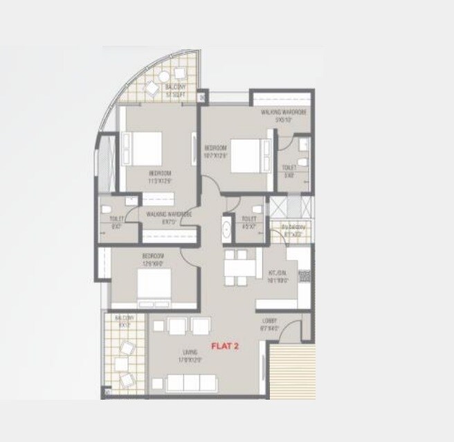 Floor plan of 3 BHK 1554 Sq. Ft. Apartment in Disha Loharuka Solaris, Bangalore