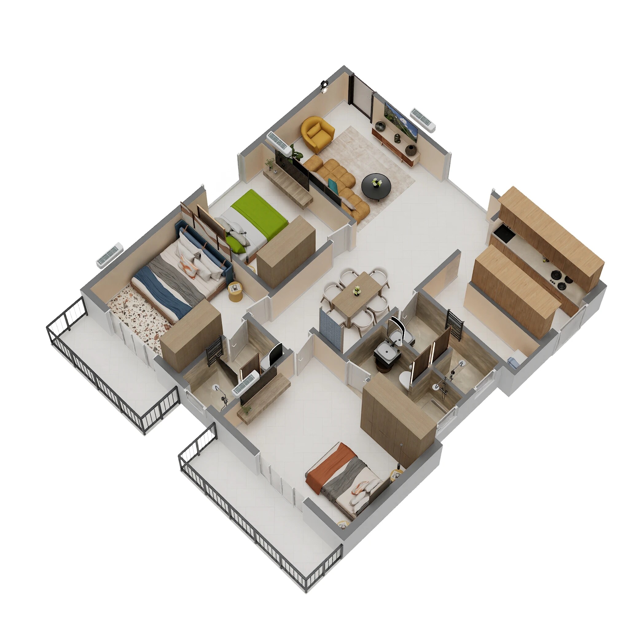 3 BHK 1580 Sq. Ft. Apartment