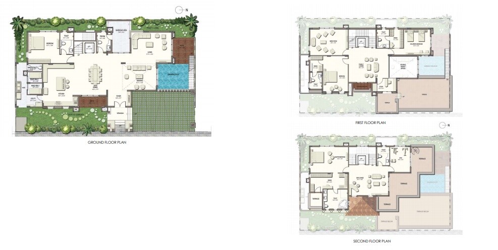 Floor plan of 4 BHK 6084 Sq. Ft. Apartment in Divyasree 77 East, Bangalore
