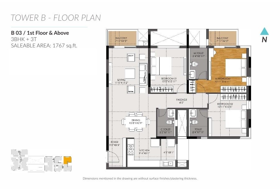 3 BHK 1767 Sq. Ft. Apartment