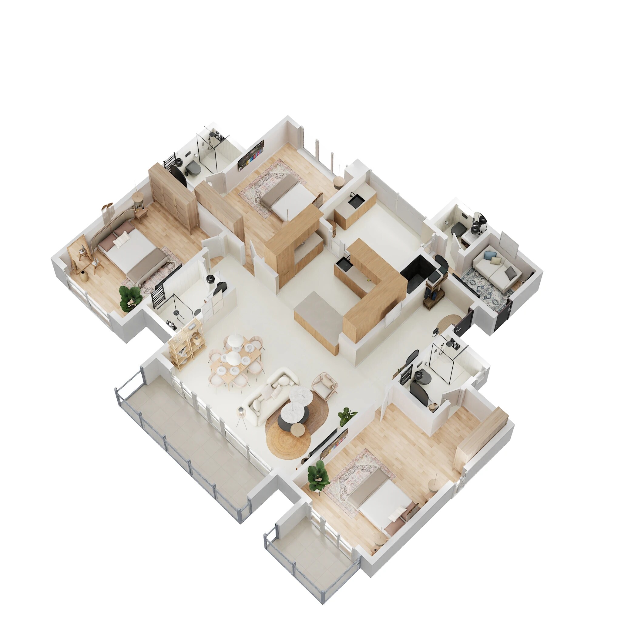 Floor plan of 3 BHK 2365 Sq. Ft. Apartment in DNR Highline, Bangalore