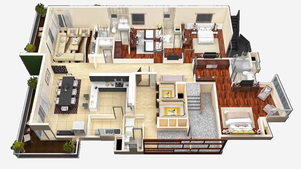 Floor plan of 3 BHK 3500 Sq. Ft. Apartment in DRA Ranka Iris, Bangalore