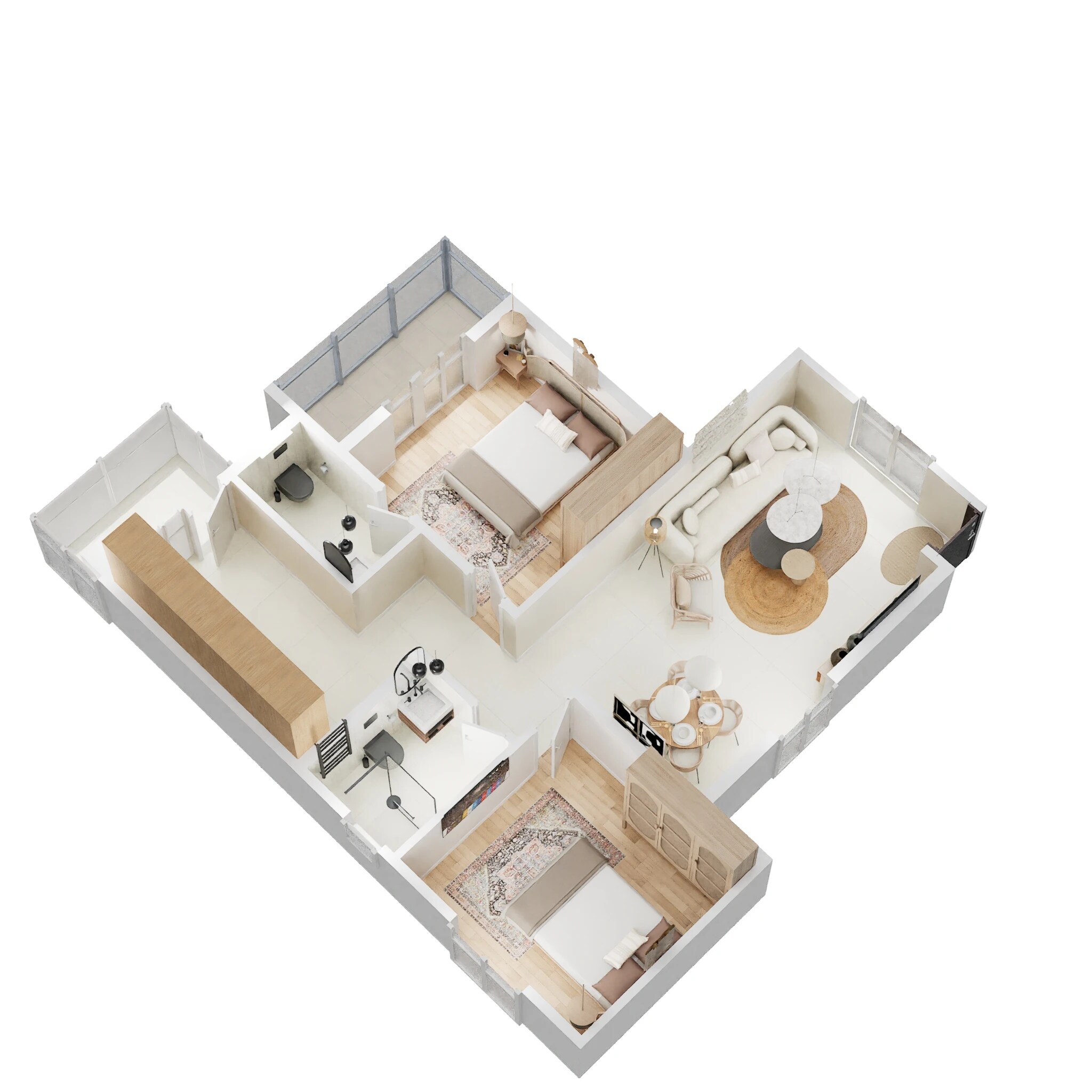 Floor plan of 2 BHK 1271 Sq. Ft. Apartment in DS MAX Sahara, Bangalore