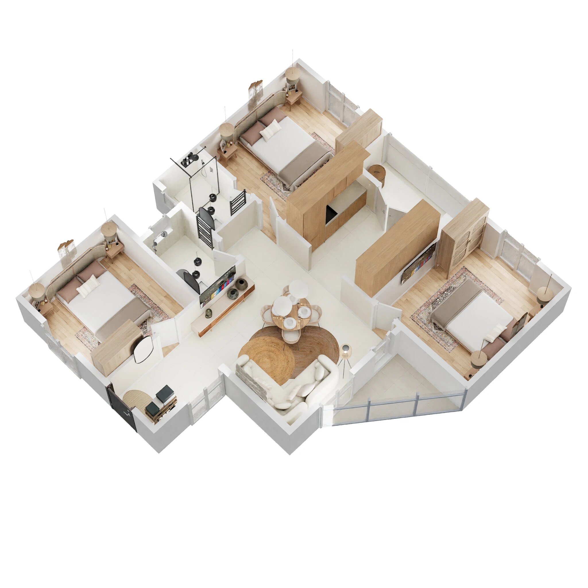 Floor plan of 3 BHK 1389 Sq. Ft. Apartment in DS MAX Sahara, Bangalore